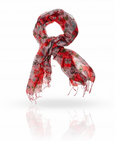 Палантин Женский S-VINATGE.BUTTERFLY/RED